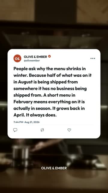 Why the menu is shorter in February. A genuine answer, not a marketing one.
