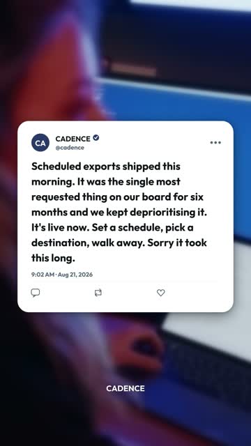 Shipped: scheduled exports. Six months of people asking, finally done.